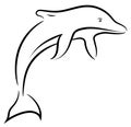 Dolphin silhouette logo, vector illustranion