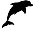Dolphin silhouette - marine mammal. Bottlenose dolphin - vector image for a logo or sign. Royalty Free Stock Photo