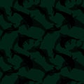 Dolphin silhouette in seamless pattern. Men wear textile print. Royalty Free Stock Photo