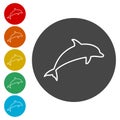 Dolphin Silhouettes icons set