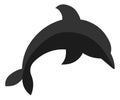 Dolphin simple black silhouette symbol