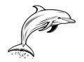 Dolphin sketch hand drawn Vector illustration Sea animals Royalty Free Stock Photo