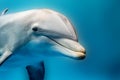 Dolphin smiling eye close up portrait detail