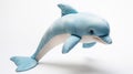 dolphin Soft blue toy on a white background, cut Royalty Free Stock Photo