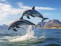 Ai Generated illustration Wildlife Concept of Dolphin south africa Royalty Free Stock Photo