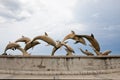 Dolphin statues