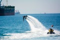 Dolphin style during a flyboard show