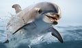 Dolphin Swimming With Mouth Open Royalty Free Stock Photo