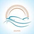 Dolphin symbol logo.Vector simple style flat illustration Royalty Free Stock Photo