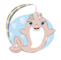 Dolphin unicorn girl Royalty Free Stock Photo