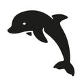 Dolphin. Vector silhouette on a white background. Royalty Free Stock Photo