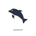 dolphin on water waves icon on white background. Simple element illustration from summer concept