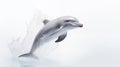 A dolphin on white background, is an aquatic mammal within the infraorder Cetacea