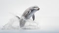 A dolphin on white background, is an aquatic mammal within the infraorder Cetacea