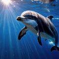 Dolphin wild animal living in nature, part of ecosystem