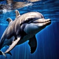 Dolphin wild animal living in nature, part of ecosystem