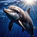 Dolphin wild animal living in nature, part of ecosystem