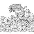 Dolphin zentangle