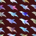 Dolphins on the abstract background. Royalty Free Stock Photo