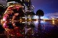 Dolphins and Harbor, Hong Kong Royalty Free Stock Photo