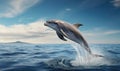 Dolphins jumping out of the water. White background Royalty Free Stock Photo
