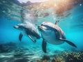 Dolphins Near the Surface