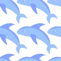 Dolphins seamless pattern