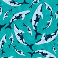 Dolphins seamless pattern. Royalty Free Stock Photo