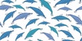 Dolphins seamless pattern Royalty Free Stock Photo