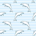 Dolphins Seamless Pattern