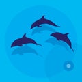 Dolphins. Vector Illustration.