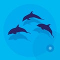Dolphins. Vector Illustration. Royalty Free Stock Photo