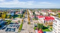 Top view of the historic center of Dolyna, Ukraine