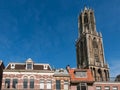 Dom Church tower and facades, Utrecht, Netherlands Royalty Free Stock Photo