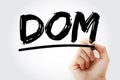DOM - Document Object Model acronym with marker, technology concept background Royalty Free Stock Photo