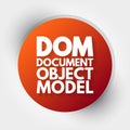 DOM - Document Object Model acronym, technology concept background Royalty Free Stock Photo