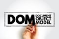 DOM - Document Object Model is a programming API for HTML and XML documents, acronym stamp technology concept background Royalty Free Stock Photo