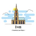 Dom Frankfurt am Main illustration in Germany Royalty Free Stock Photo