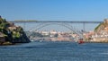 Dom Luis 1 Bridge, Ponte de Dom Luis I, as viewed from the river, Porto, Portugal.