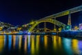 Dom Luis I Bridge, and the Ribeira, in Porto Royalty Free Stock Photo