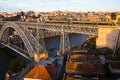 Dom Luis I iron bridge over Douro river, Porto, Portugal. Tourism. Royalty Free Stock Photo