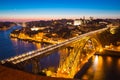 Dom Luiz bridge Porto at dusk