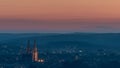 Dom, Rathaus und Altstadt von Regensburg am Abend vom Keilberg aus gesehen Royalty Free Stock Photo