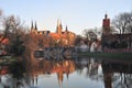 Dom Silhouette of Merseburg on the river Saale Royalty Free Stock Photo