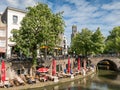 Dom Tower and Oudegracht canal in Utrecht, Netherlands