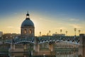 Doma of La Grave hospital at Toulouse during sunset in France