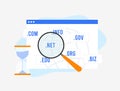 Domain Age - SEO rank factor concept. Check website domain with different web domain namespace, history and age with