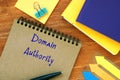 Domain Authority sign on the page Royalty Free Stock Photo