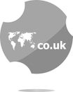 Domain CO.UK sign icon. Top-level internet domain symbol with world map Royalty Free Stock Photo