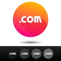 Domain COM sign buttons. 5 Icons Vector top-level internet domain symbols. Royalty Free Stock Photo